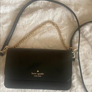 Kate Spade Black Crossbody Bag with Gold Chain